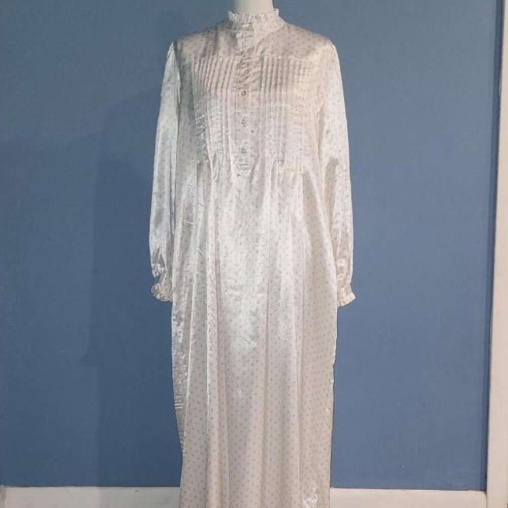 Vintage Laura Adams Maxi Night Gown SZ L Cottage Classic Vibe